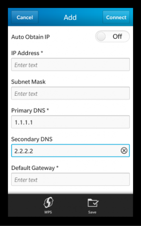 Omzeil georestricties door de DNS-instellingen van uw smartphone te wijzigen, stel de DNS-server in op de BlackBerry 10-telefoon