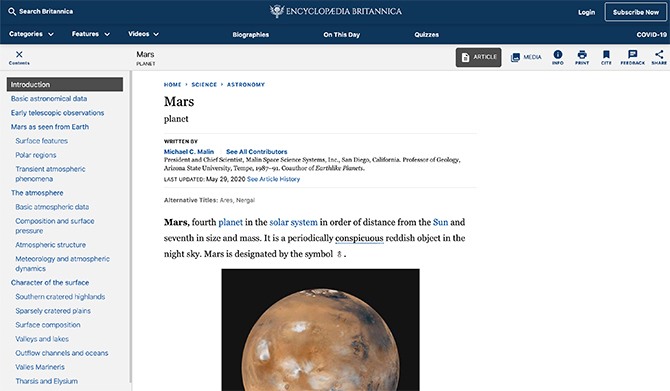 Mars definitie en informatie