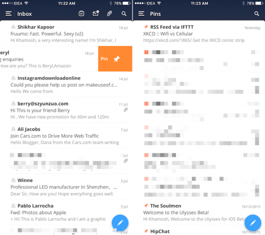 spark e-mail app iphone scherm 3