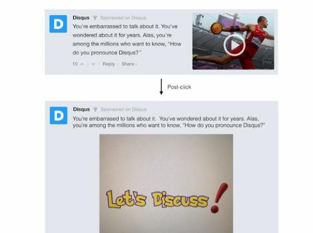 Voorbeeldadvertentie geleverd door Disqus.com