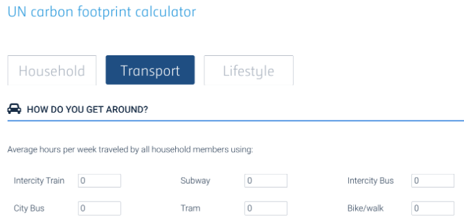 De officiële CO2-voetafdrukcalculator van de VN varieert op basis van uw thuisland