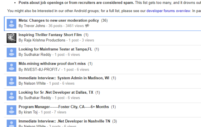 Android-app-ontwikkelaars kunnen dit Android-forum op Google Discussiegroepen gebruiken