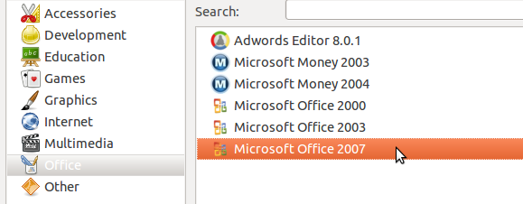 installeer Office 2007 op Linux