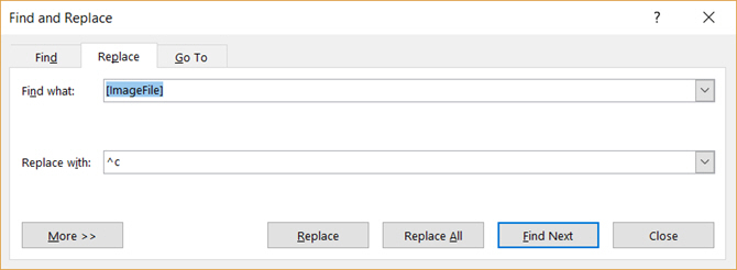 Zoek en vervang een afbeelding in MS Word