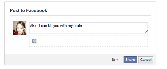 Facebook nepstatus via telepathie