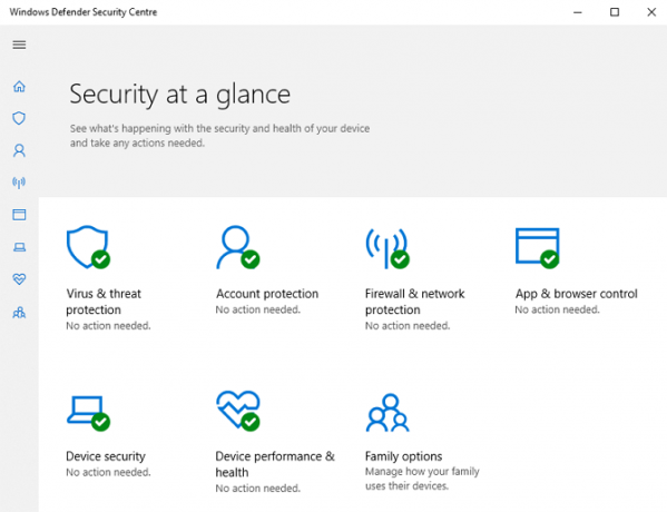 Screenshot van Windows Defender