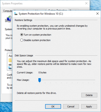 Systeembescherming Windows 10