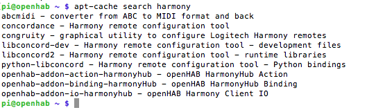 openhab apt-cache zoek naar harmoniebinding