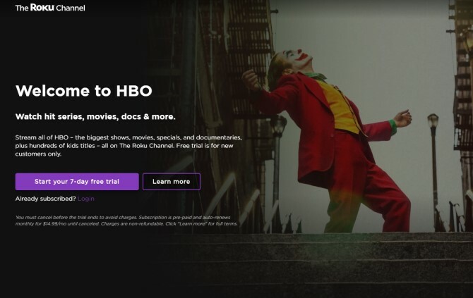 HBO gratis proef Roku-kanaal