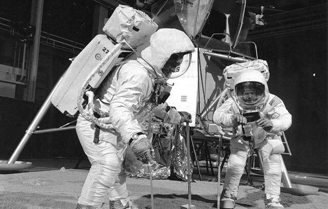 Apollo 11 Crew tijdens trainingsoefening