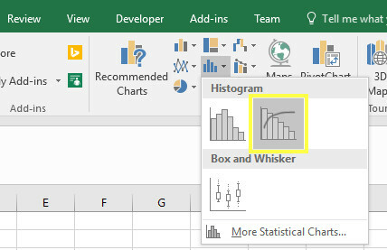 pareto invoegen excel