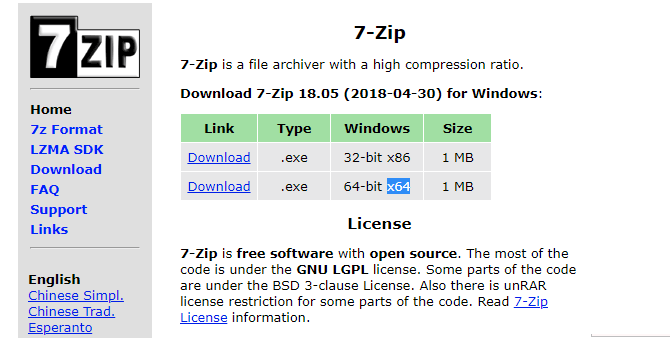 7-Zip 64-bits versie