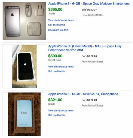 iPhones verkocht op eBay-prijzen