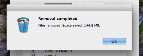 verwijder talen uit osx
