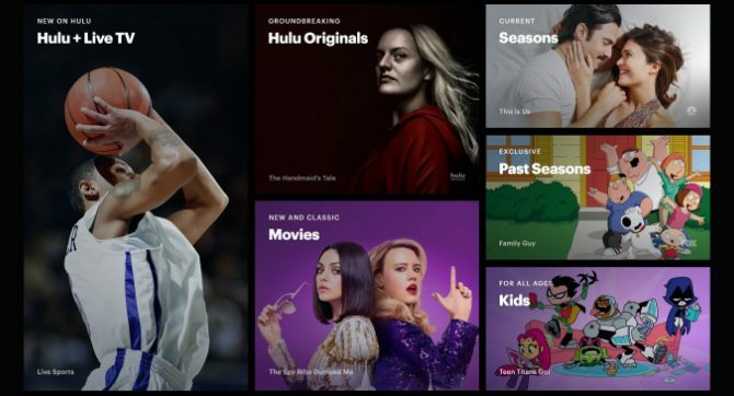 Verscheidenheid aan inhoud van Hulu