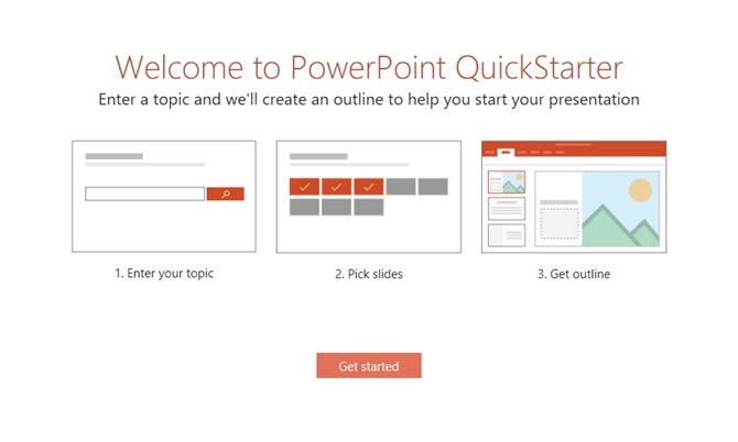 PowerPoint QuickStarter geeft direct een overzicht van elke nieuwe presentatie en brengt u op weg met de juiste PowerPoint Quickstarter-stappen