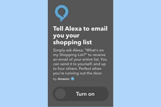 ifttt gmail alexa-boodschappenlijst