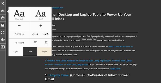 Reader View Chrome-extensie