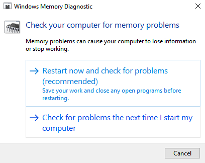 Windows Memory Diagnostic