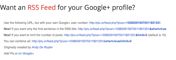 google plus rss-feed