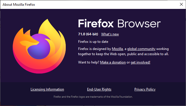 Firefox-updatevenster