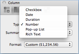 OmniOutliner-indeling