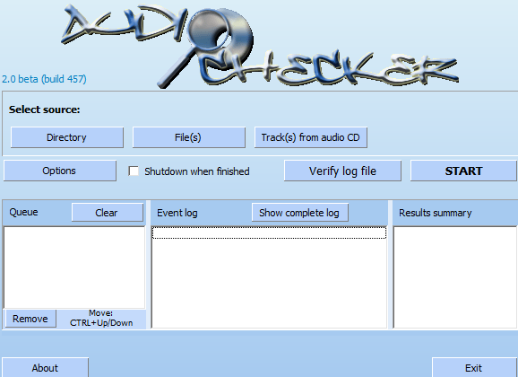 Audiochecker - Controleer de oorsprong van uw muziekbestanden ACK Start