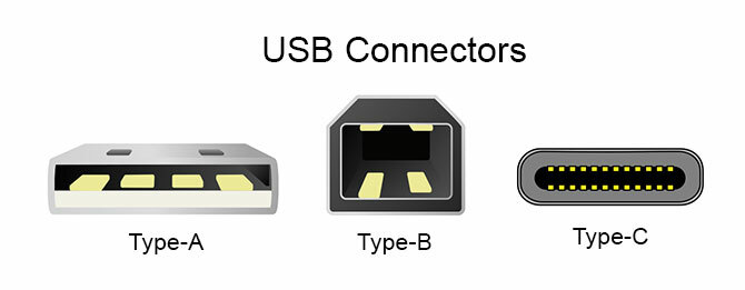 Verschillende soorten USB-connectoren