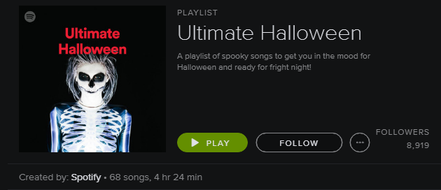 Spotify-afspeellijst - Ultiem Halloween