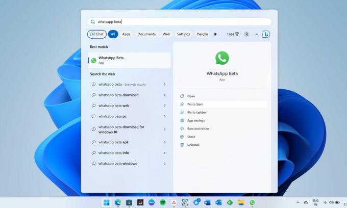 Screenshot van het vastzetten van apps in het menu Start