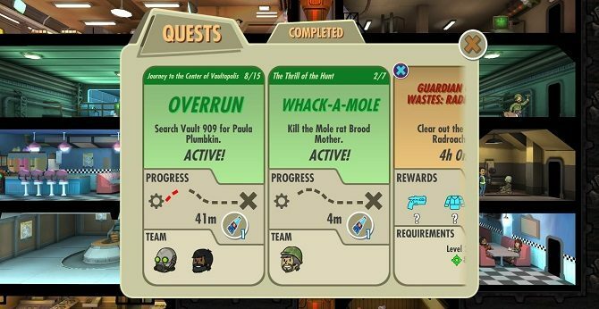 fallout shelter quests