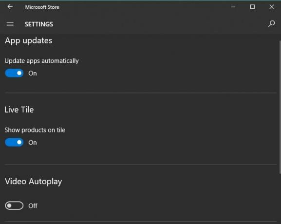 Autoplaying-video's uitschakelen in de Microsoft Store Schakel Microsoft Store Video Auto play uit
