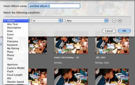 slimme albums in iphoto