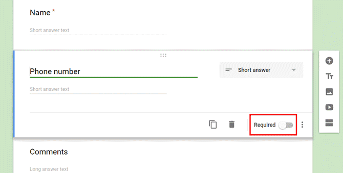 Google Spreadsheets, contactformulier