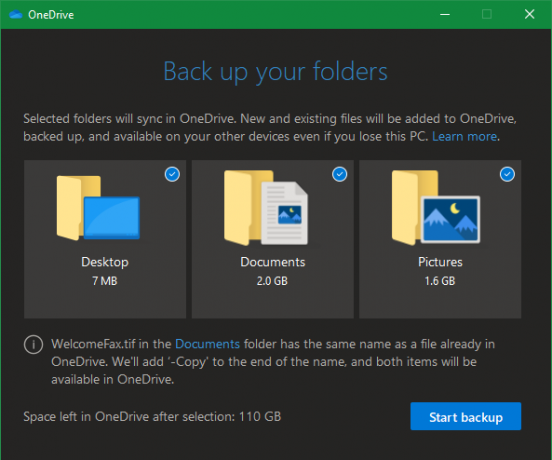 OneDrive back-upmappen