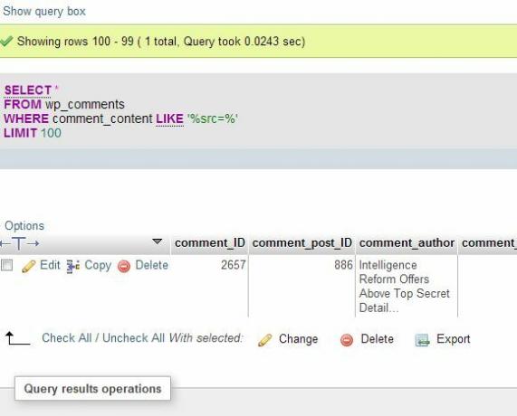 WordPress SQL-query