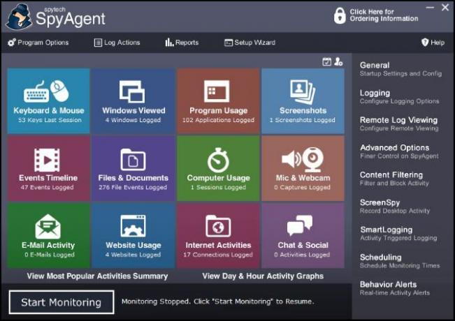 Een screenshot van de SpyAgent-software