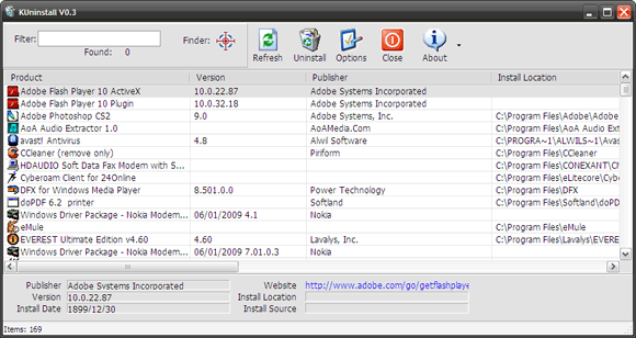 KUinstall - software-verwijderprogramma