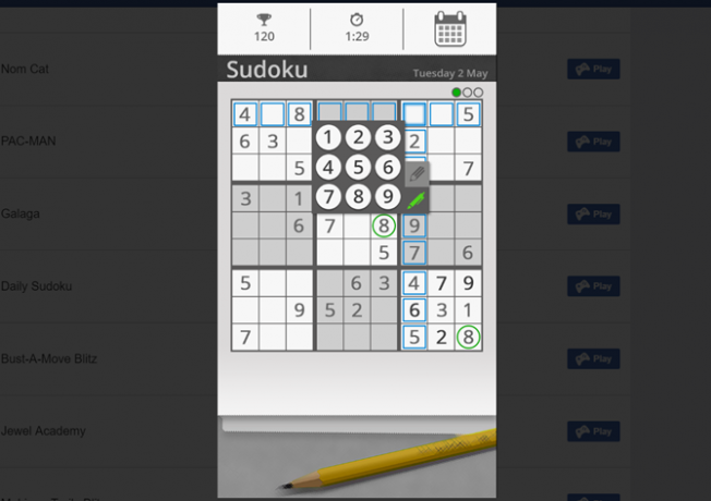 dagelijkse sudoku facebook web