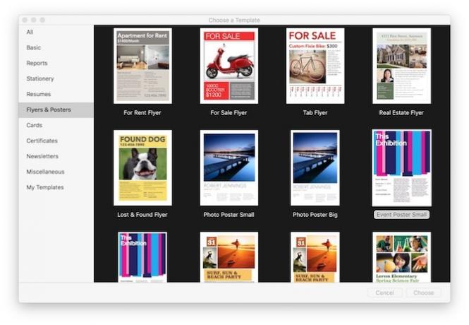 Indrukwekkende pagina's maken Documenten en sjablonen op Mac Kies een sjabloon