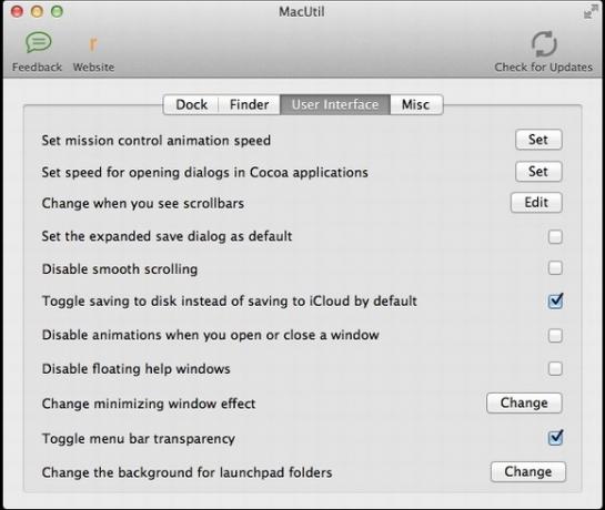 MacUtil: Mac OS X-functies eenvoudig aanpassen vanuit een eenvoudig menu [Mac OS X] mui