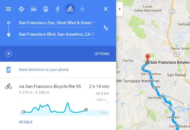 Een Google Maps-truc die elke fietser moet kennen Google Maps-routedetails