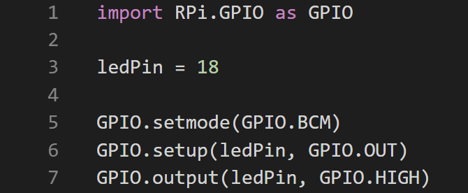 Code om in te stellen en LED voor uitvoer met behulp van de RPi. GPIO-bibliotheek