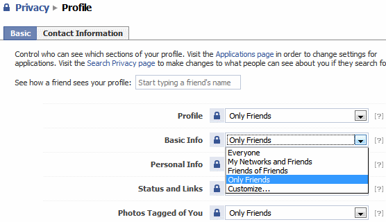 Facebook-privacyprofiel