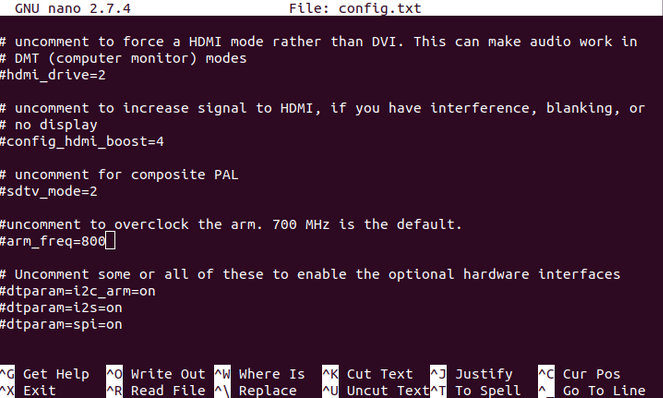 Bewerk config.txt op de Raspberry Pi