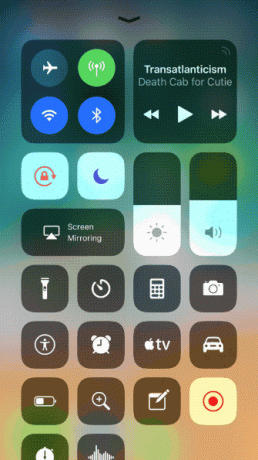 iOS 11 Control Center AirPlay-snelkoppeling