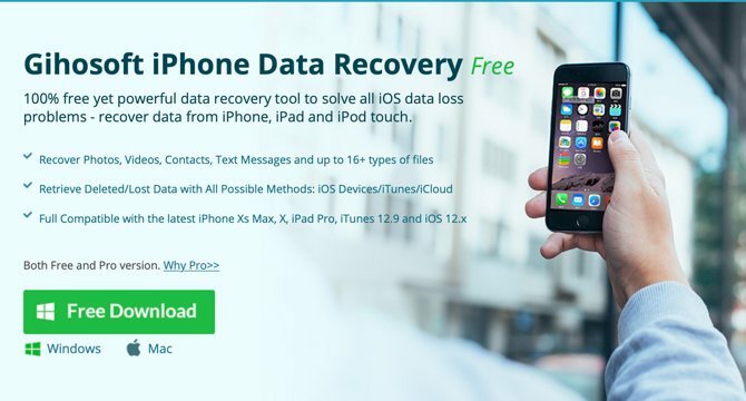 Gihosoft iPhone Recovery-website