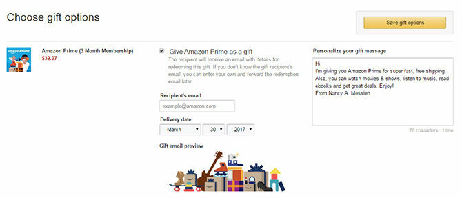 Hoe Amazon Prime cadeau te doen aan vrienden en familie (en waarom u dat zou moeten doen) AmazonPrimeGift 670x287