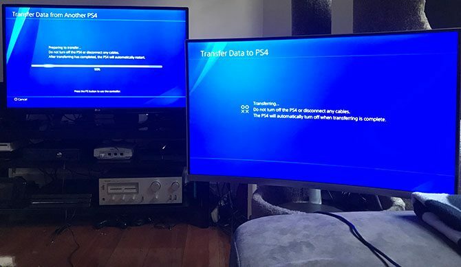 PS4-gegevensoverdracht bezig