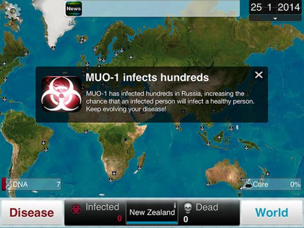 Kies een ziekte en vernietig de mensheid in Plague Inc. besmetten